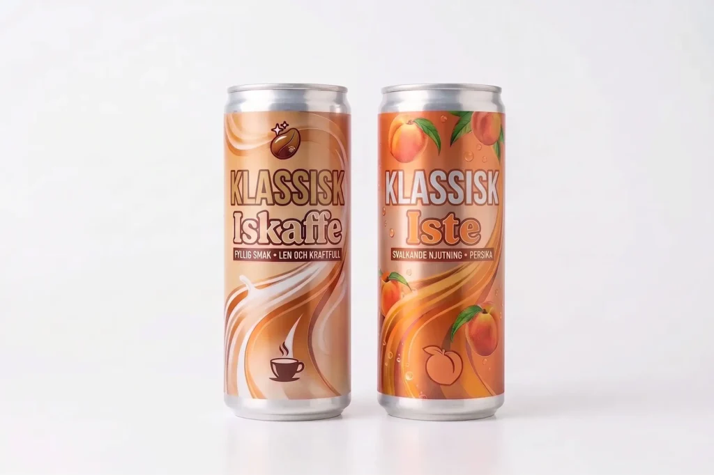 Profilerad dryck med iskaffe och iste