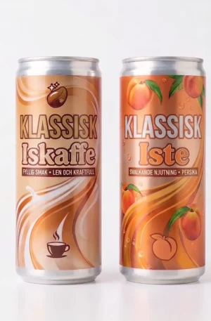 Profilerad dryck med iskaffe och iste
