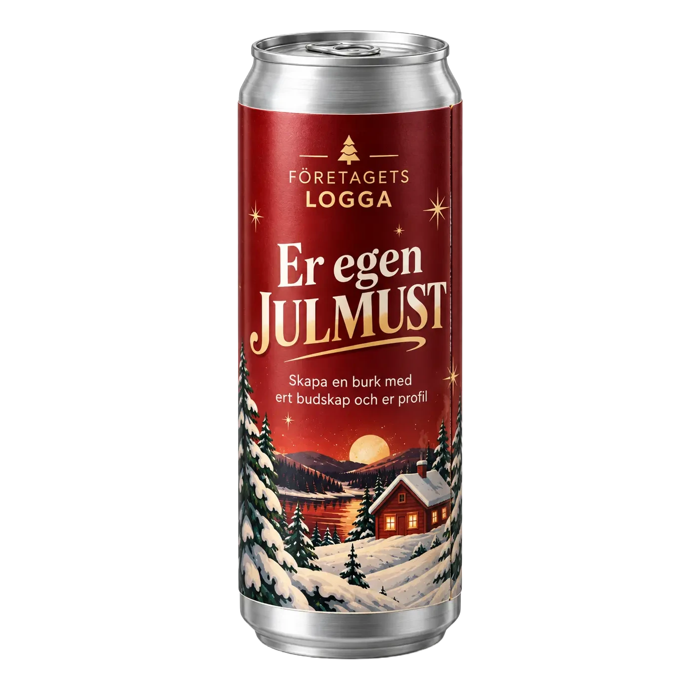 Julmustburk 33 cl med företagets egen etikett